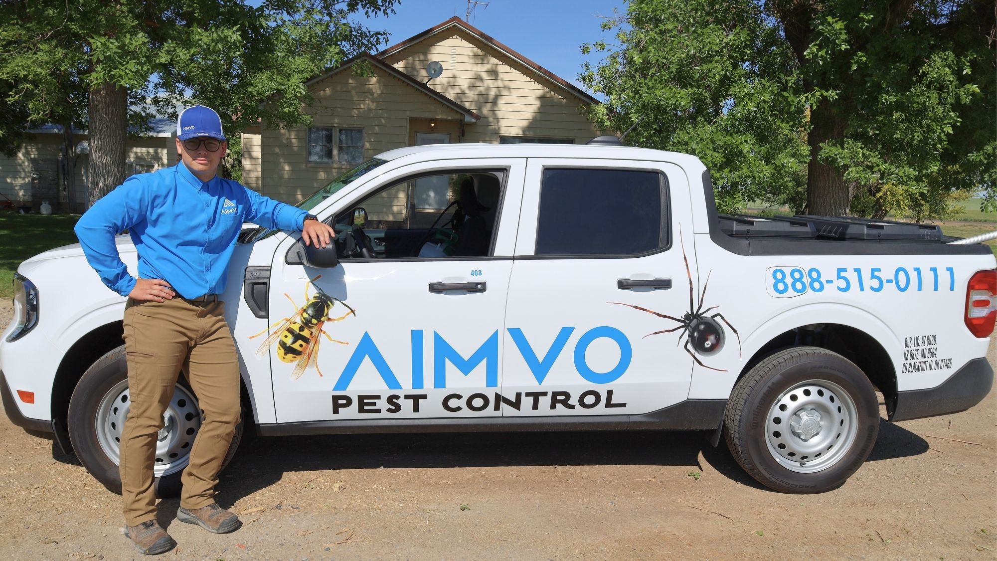 AIMVO Pest Control technician ready to service your home